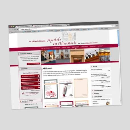 Internetauftritte Apotheke - Internetseiten