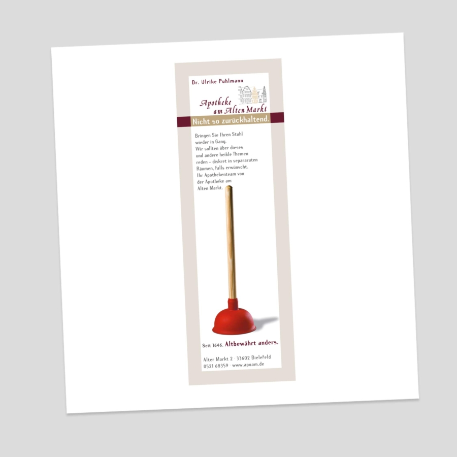 Werbeanzeigen - Apotheke - Nicht so zurückhaltend