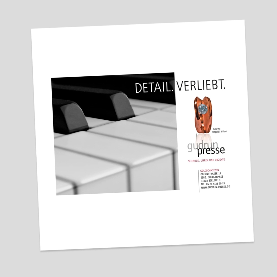 Werbeanzeigen - Goldschmied - Detail.Verliebt.